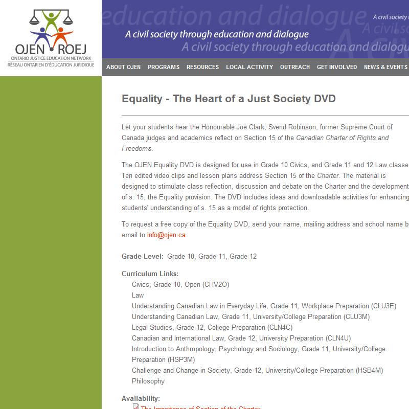 Equality -- Heart of a Just Society